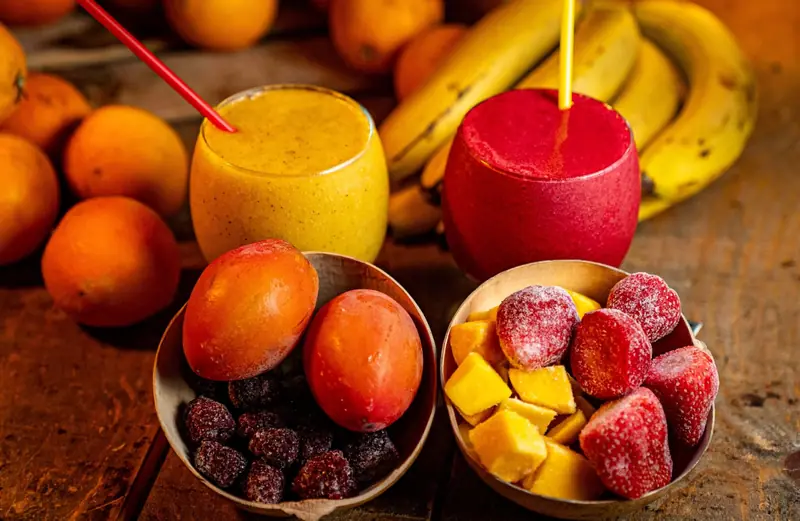 Batidos de fruta tropical